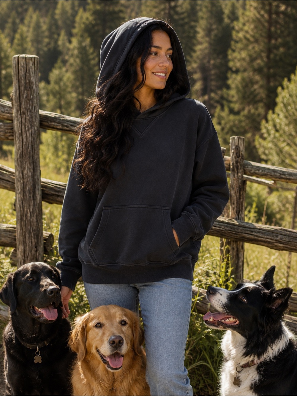 YPB newKnit max Women's Relaxed Pullover Hoodie - Charcoal small mark